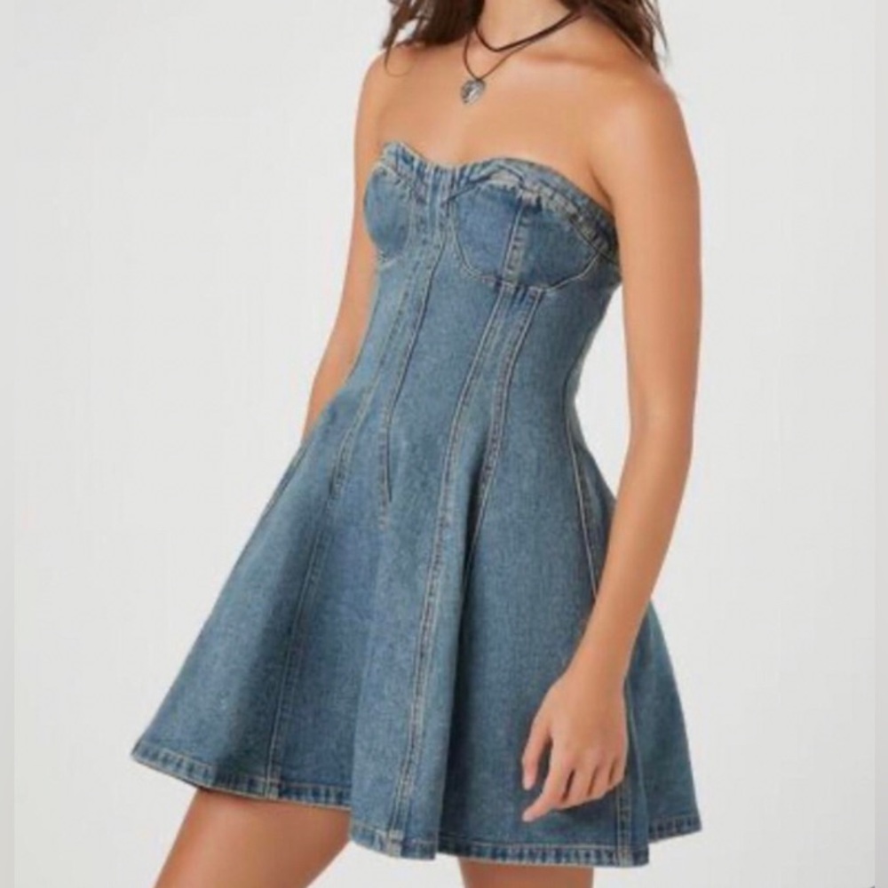 Forever 21 Denim Corset Dress